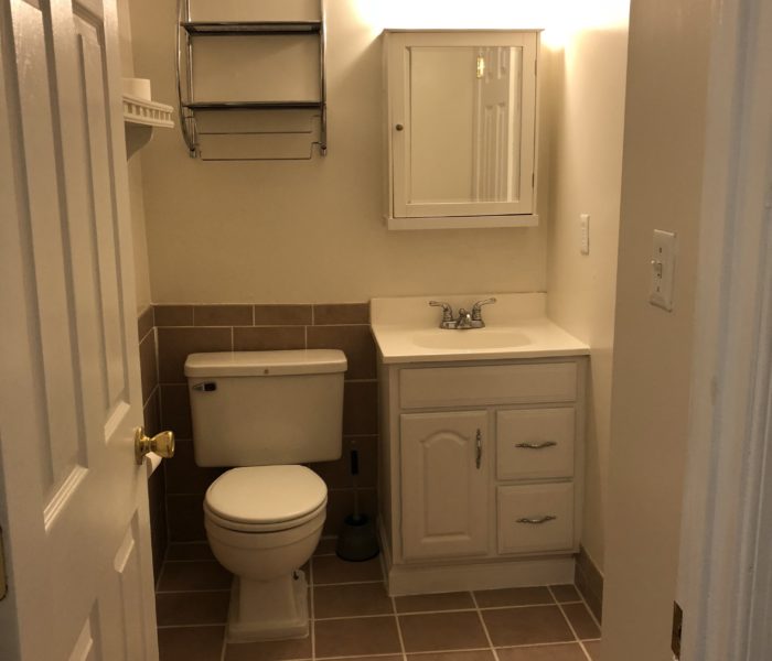 A Bathroom With a Toilet and a Sink Space